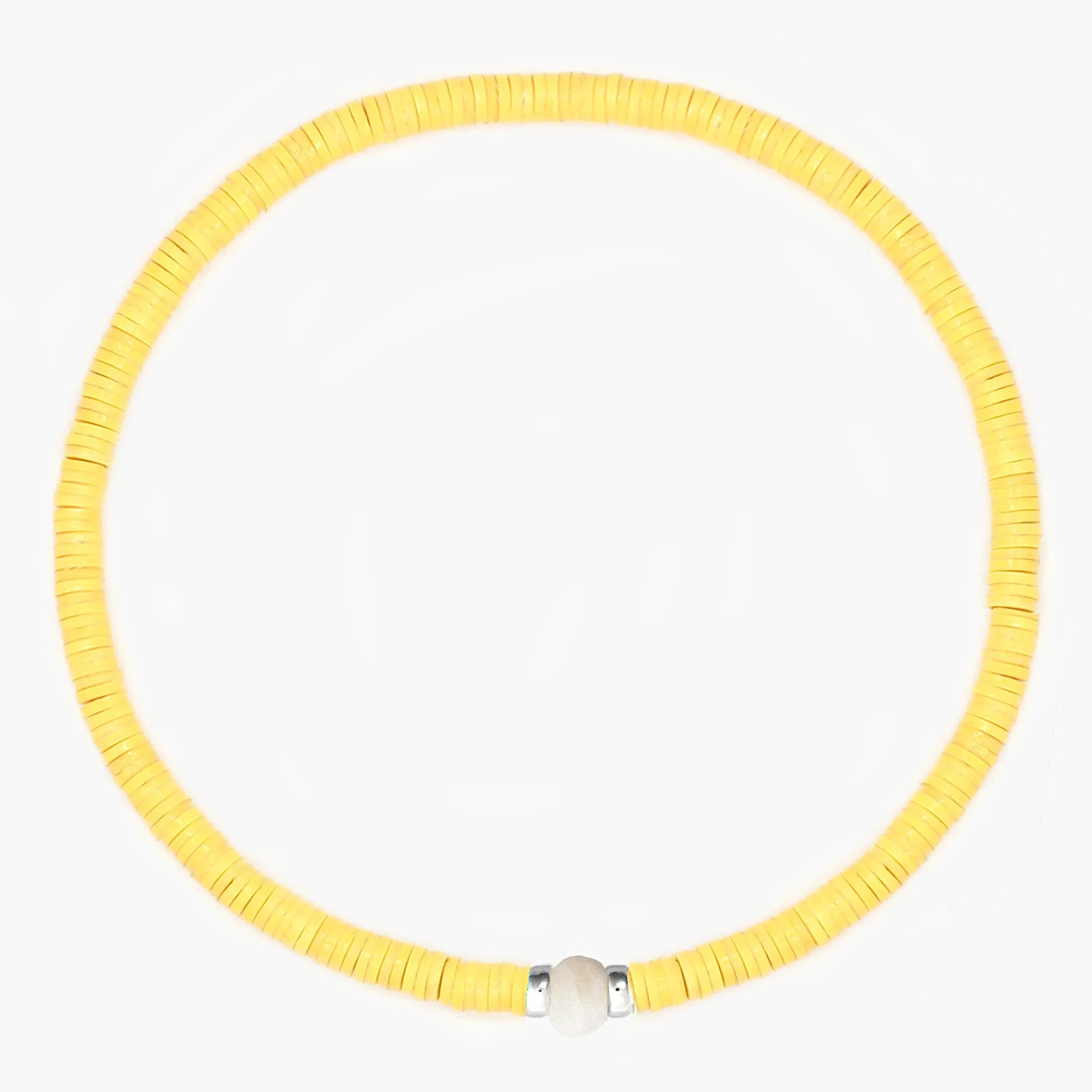 3mm Vinyl Beads Bracelet (Pastel Yellow)