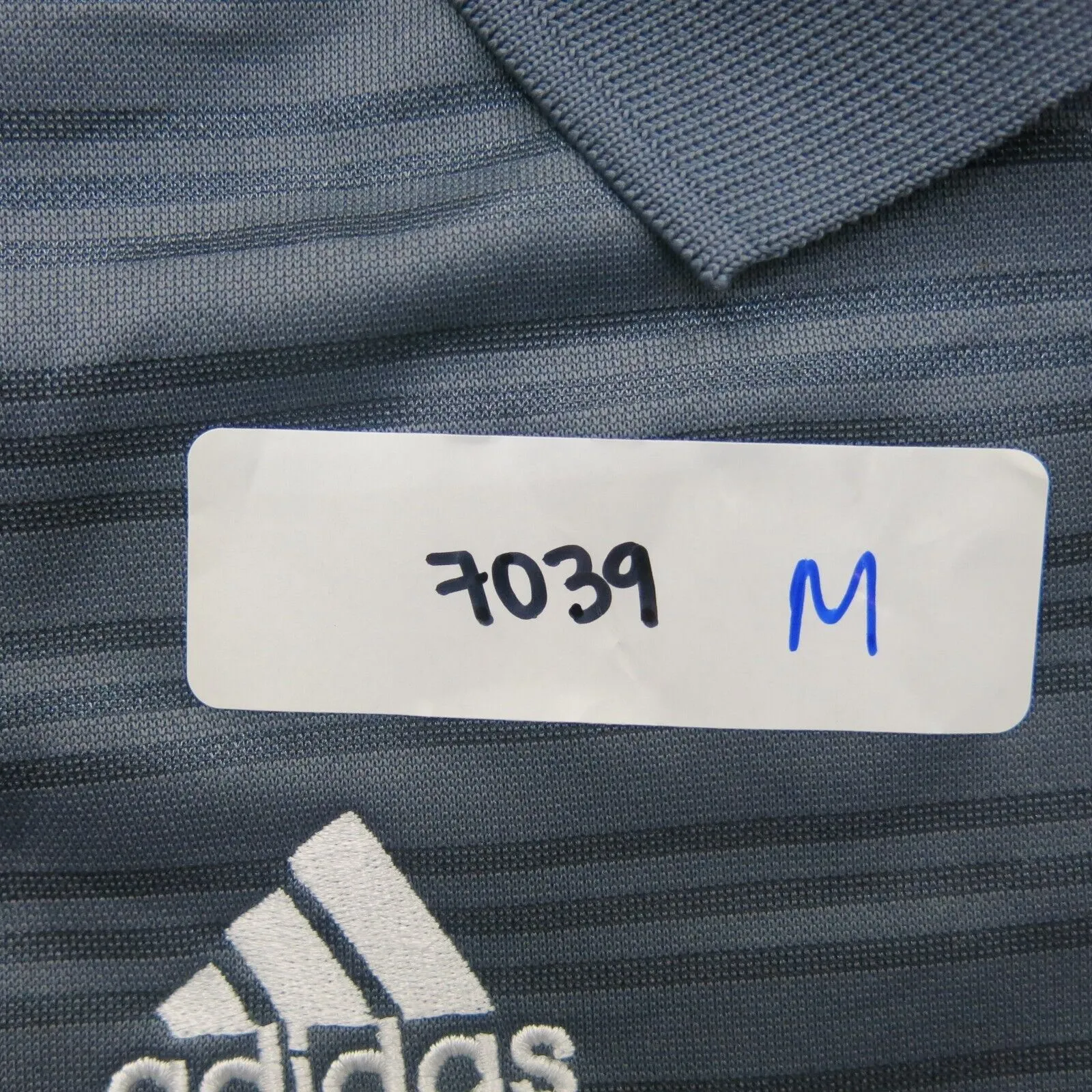 Adidas Climalite Mens Striped Golf Polo Shirt Short Sleeve Sport Logo Gray SZ XL