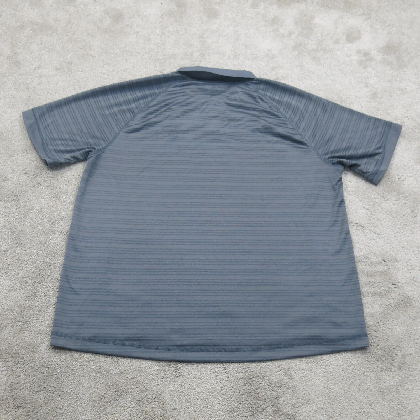 Adidas Climalite Mens Striped Golf Polo Shirt Short Sleeve Sport Logo Gray SZ XL