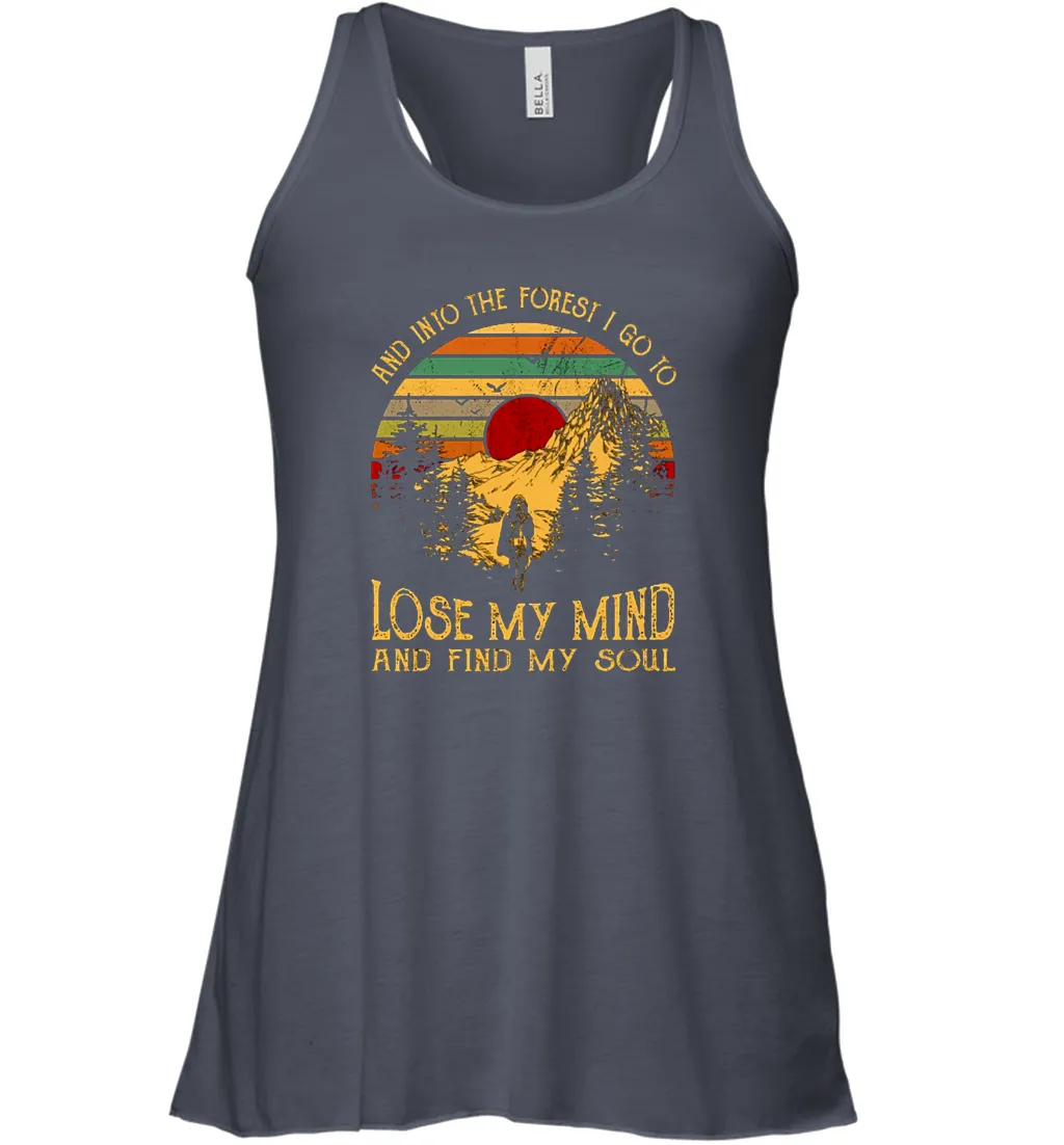 And into the forest i go to lose my mind and find my soul graphic Women Racerback Tank