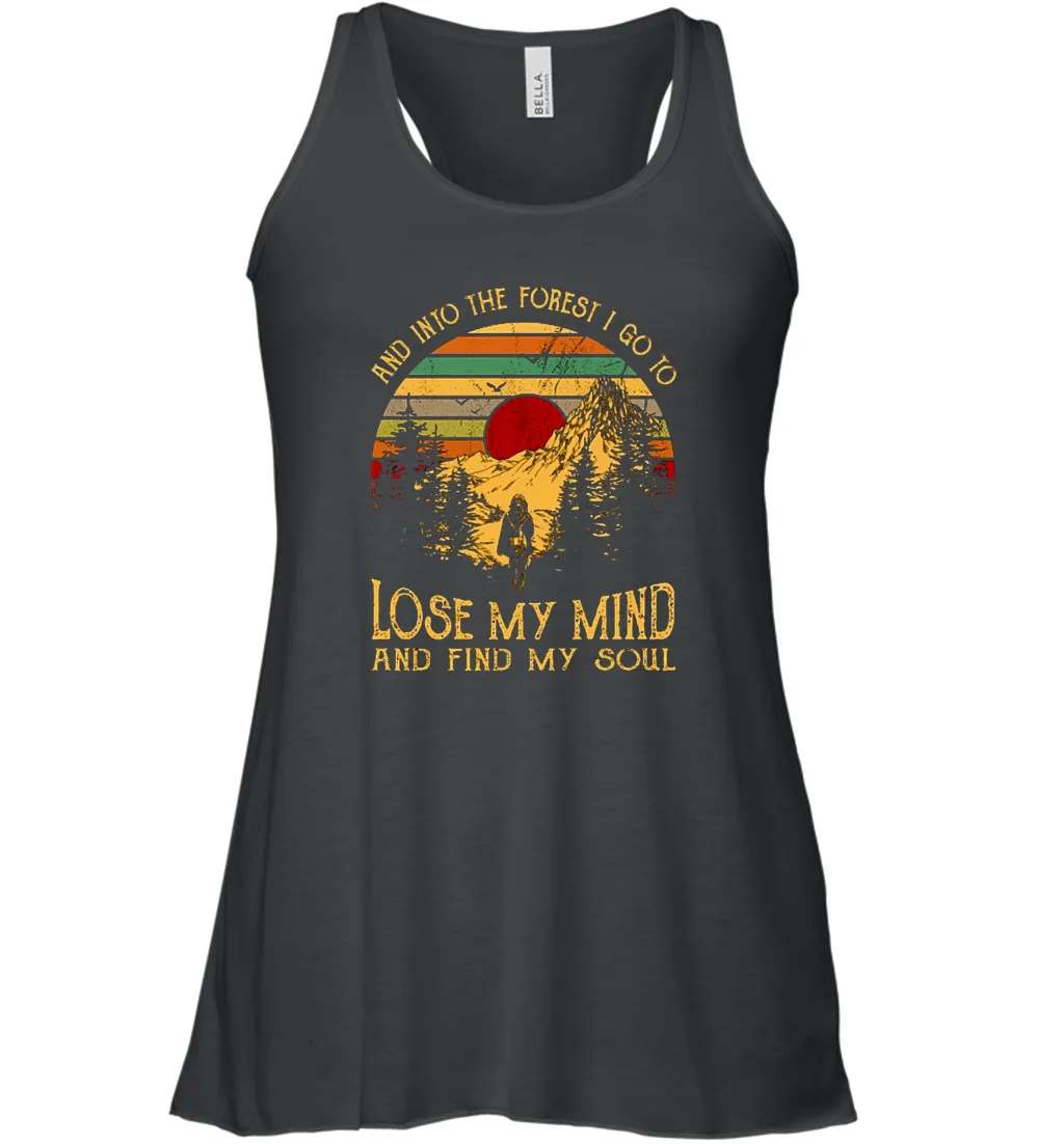 And into the forest i go to lose my mind and find my soul graphic Women Racerback Tank