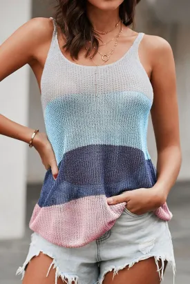 *APP EXCLUSIVE* Color Block Scoop Neck Knit Tank