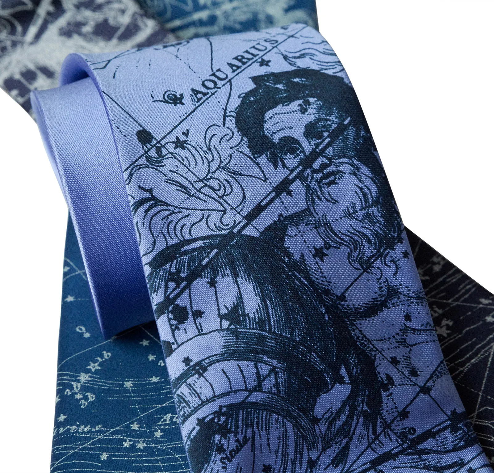 Aquarius Necktie, Zodiac Constellation Print Tie