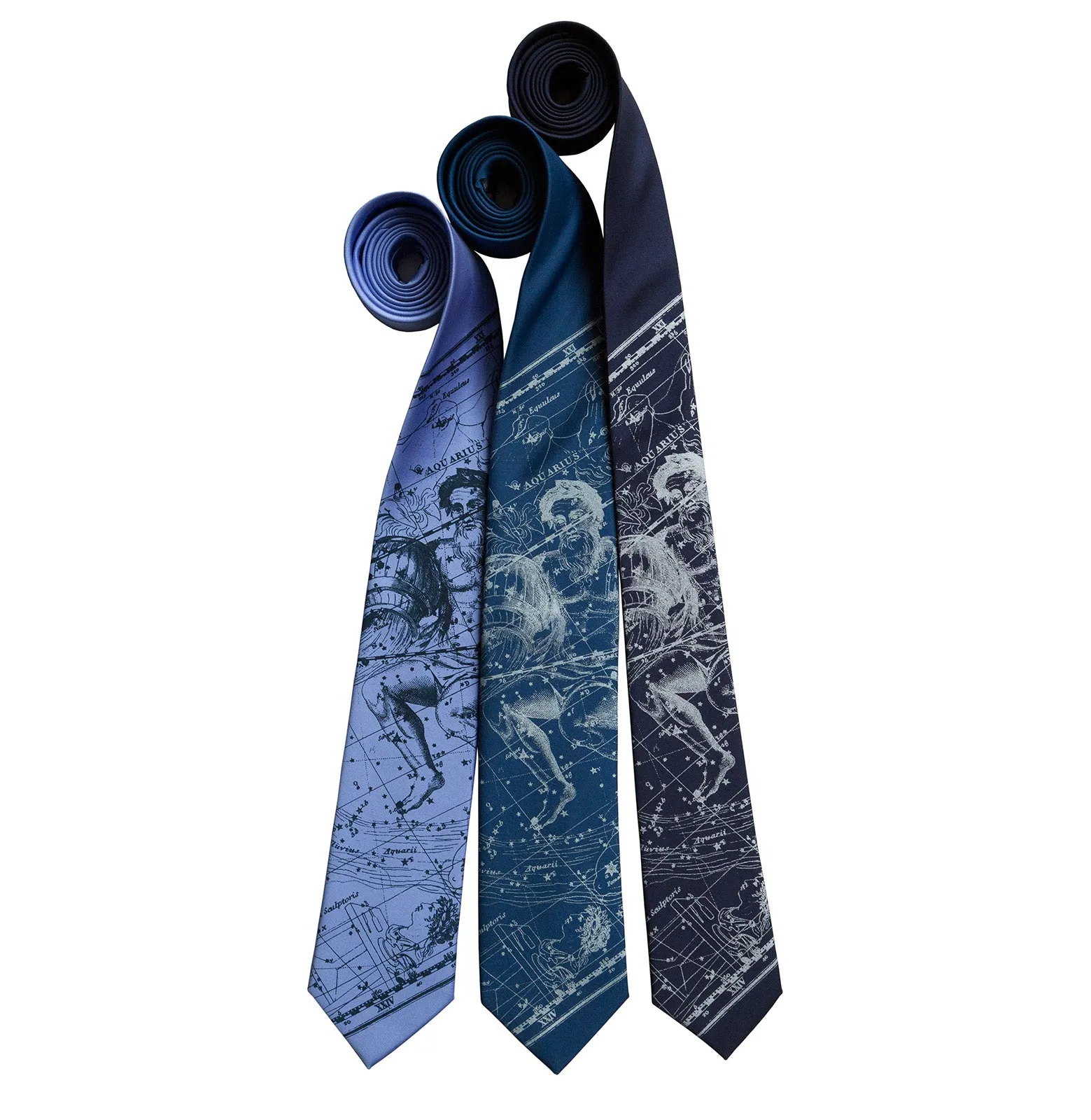 Aquarius Necktie, Zodiac Constellation Print Tie