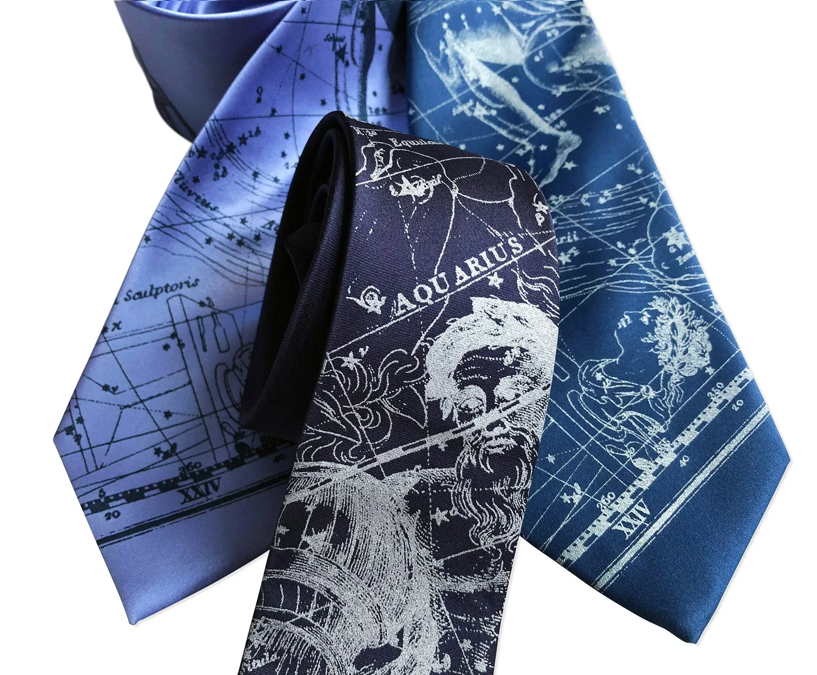 Aquarius Necktie, Zodiac Constellation Print Tie
