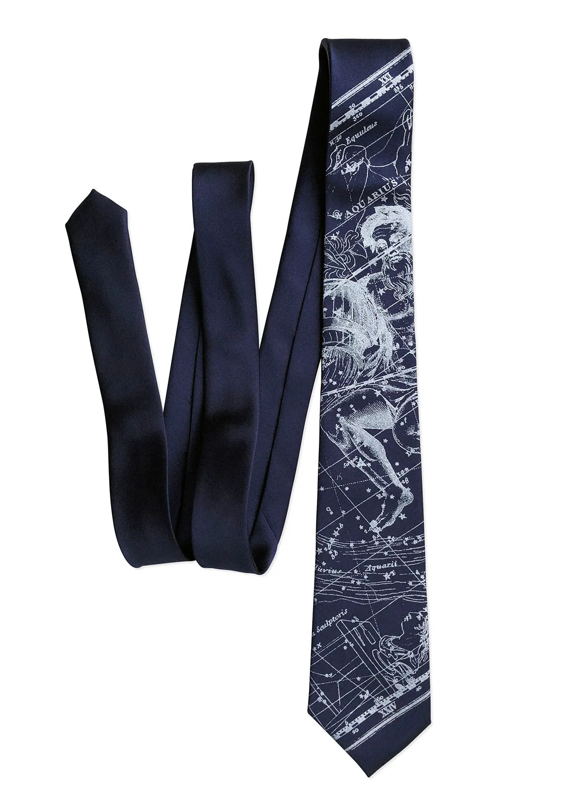Aquarius Necktie, Zodiac Constellation Print Tie
