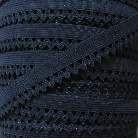 Black 1/2" Picot Decorative Elastic Trim
