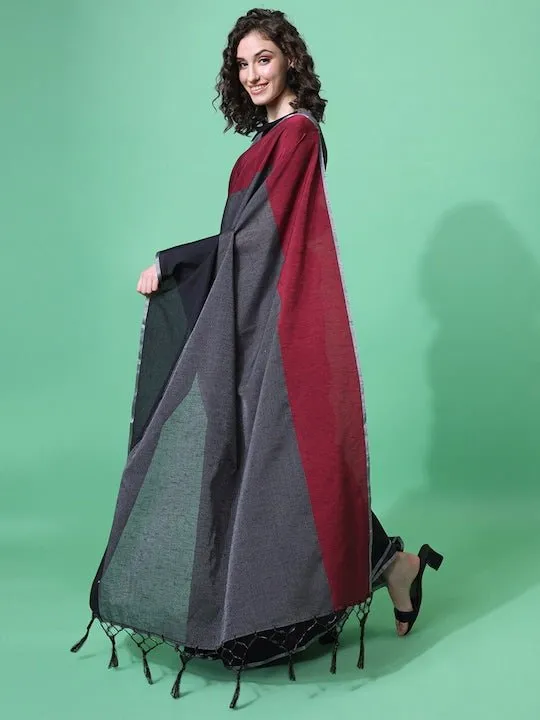 Black & Red Woven Design Saree