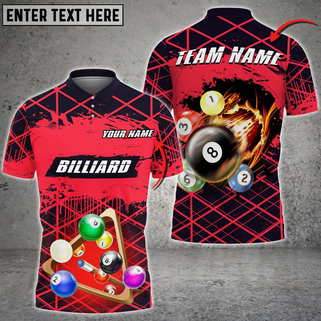 Coolspod Billiards Space Shape Grunge Multicolor Option Customized Name 3D Polo Shirt