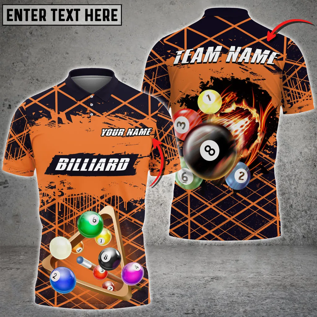Coolspod Billiards Space Shape Grunge Multicolor Option Customized Name 3D Polo Shirt
