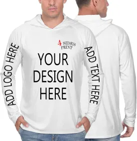 Custom Men's Sun Protection Hoodie Shirt Custom Hoodies Design Your Own Logo Text Customizable Long Sleeve T-Shirt