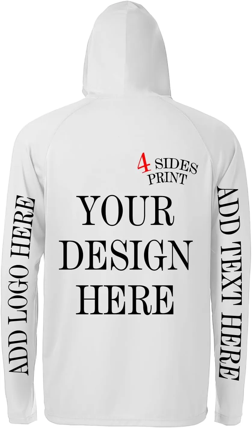 Custom Men's Sun Protection Hoodie Shirt Custom Hoodies Design Your Own Logo Text Customizable Long Sleeve T-Shirt