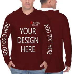 Custom Men's Sun Protection Hoodie Shirt Custom Hoodies Design Your Own Logo Text Customizable Long Sleeve T-Shirt
