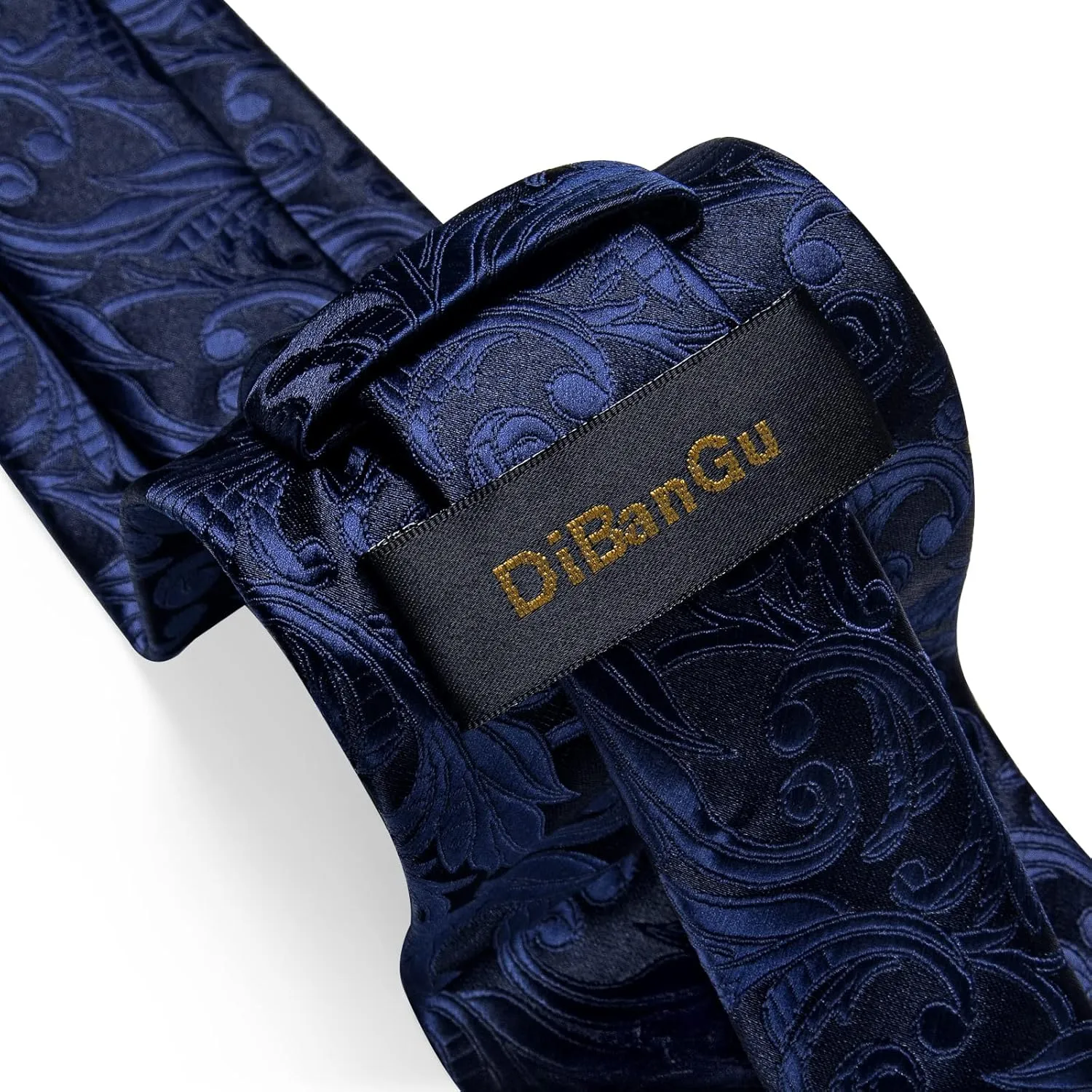 DiBanGu Mens Paisley Tie Set Silk Woven Jacquard Necktie and Pocket Square Cufflinks Gift Set for Wedding Bussiness
