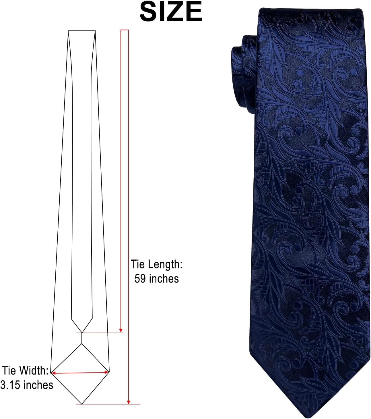 DiBanGu Mens Paisley Tie Set Silk Woven Jacquard Necktie and Pocket Square Cufflinks Gift Set for Wedding Bussiness
