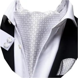 Dubulle Paisley Floral Ascot Tie for Men Self Tie Mens Cravat Tie and Pocket Square Cufflinks Wedding
