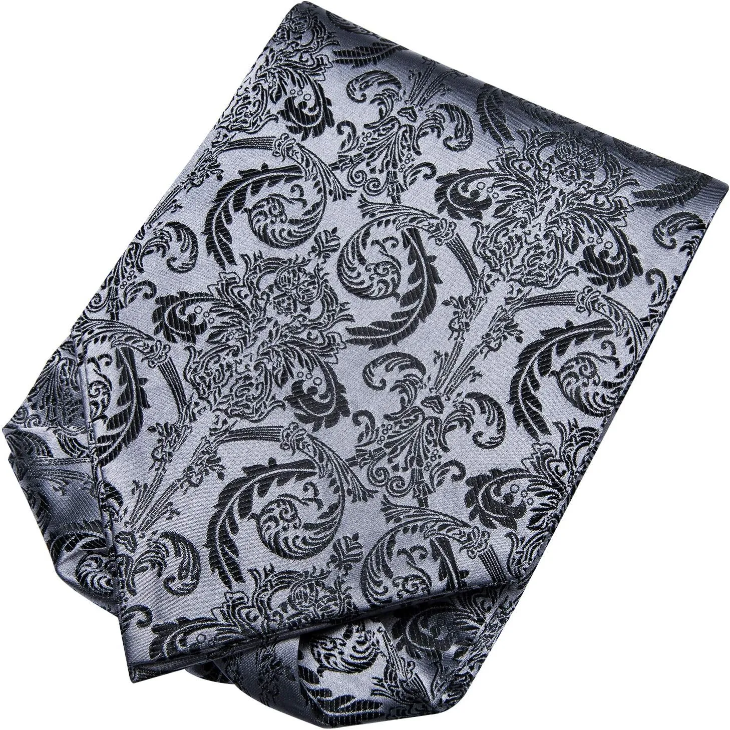 Dubulle Paisley Floral Ascot Tie for Men Self Tie Mens Cravat Tie and Pocket Square Cufflinks Wedding