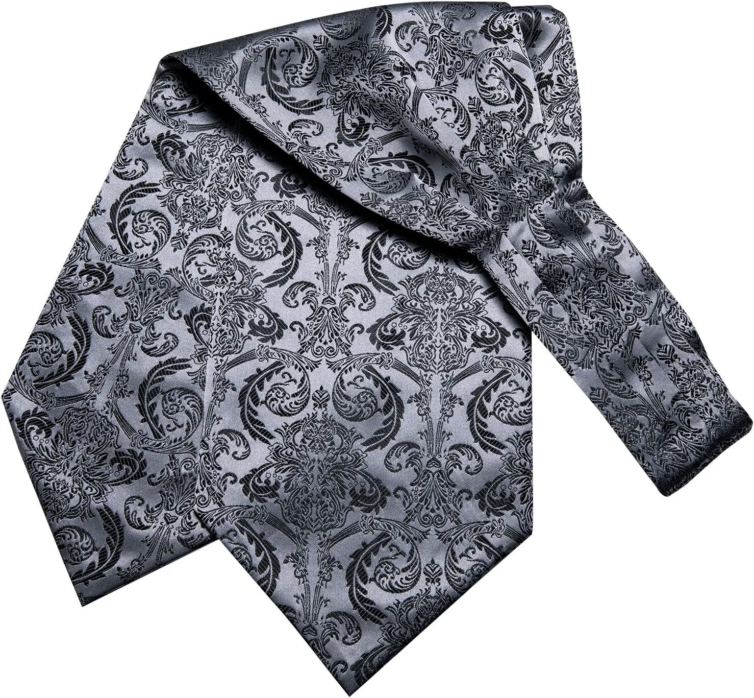 Dubulle Paisley Floral Ascot Tie for Men Self Tie Mens Cravat Tie and Pocket Square Cufflinks Wedding