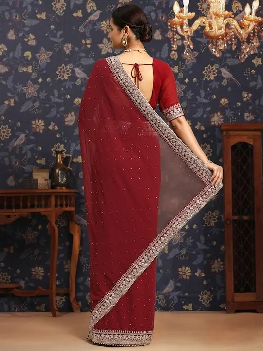 Embellished Mukaish Saree