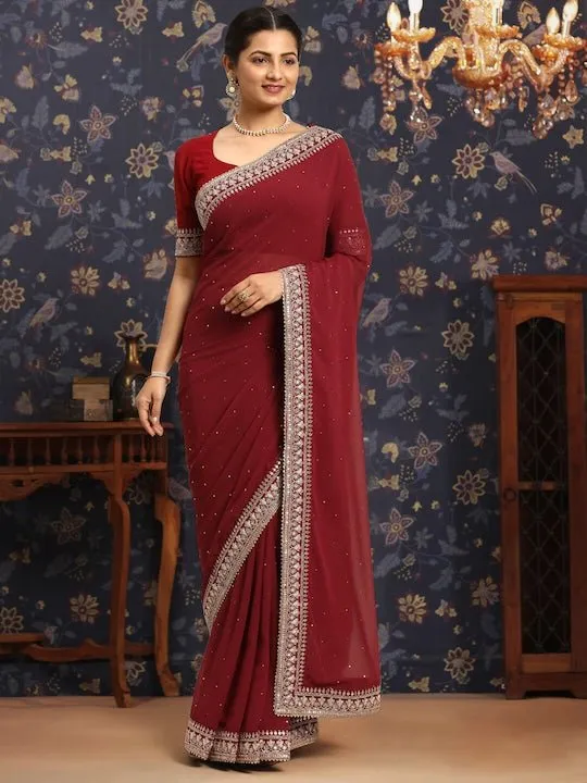 Embellished Mukaish Saree