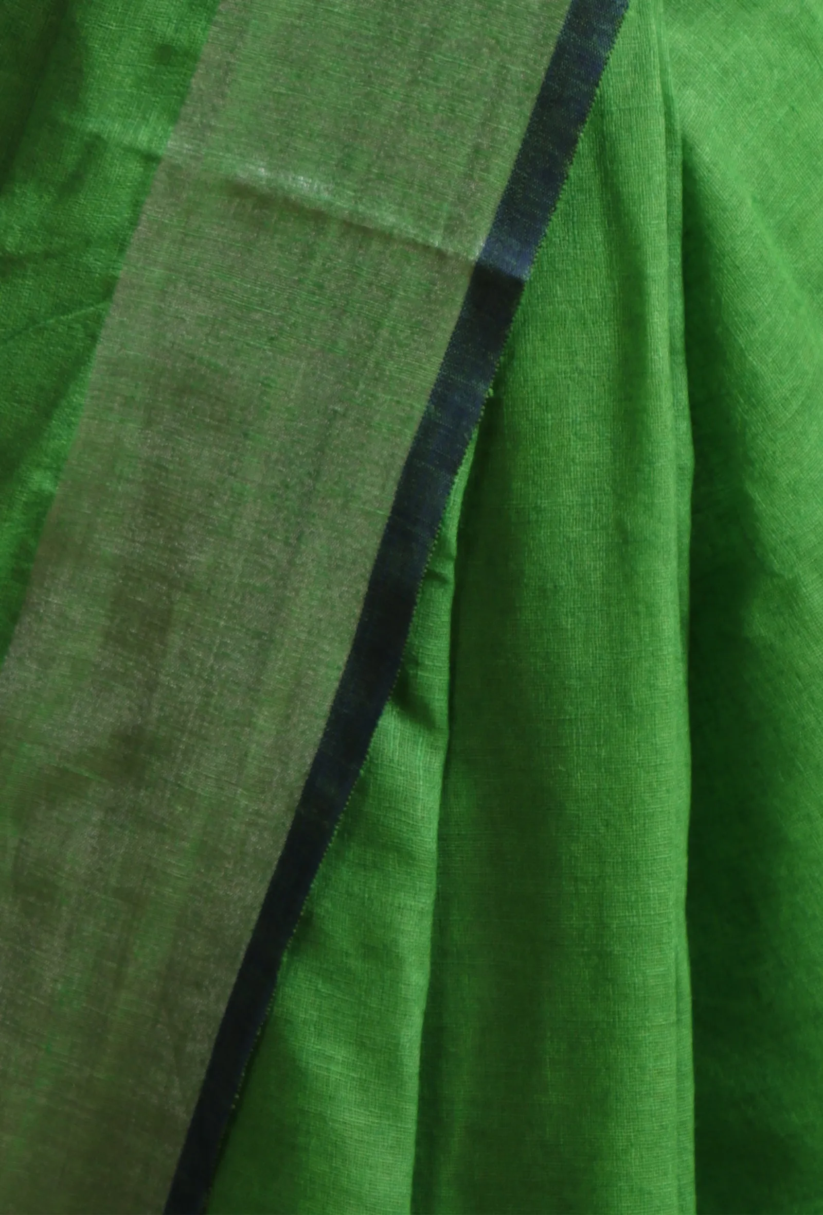 Green Color Cotton Linen Saree With Unstitched Blouse