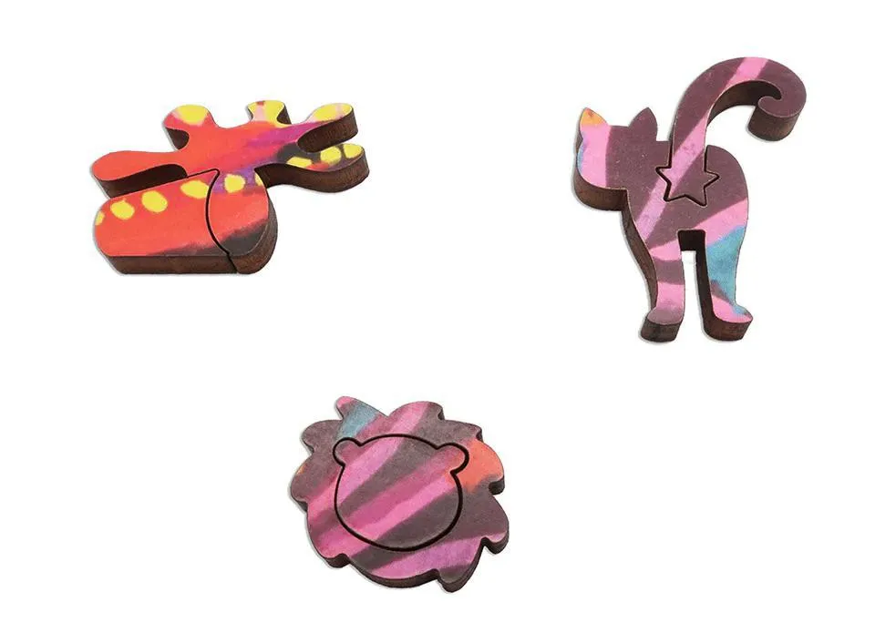 Kaleidoscope Cat Wooden Jigsaw Puzzle