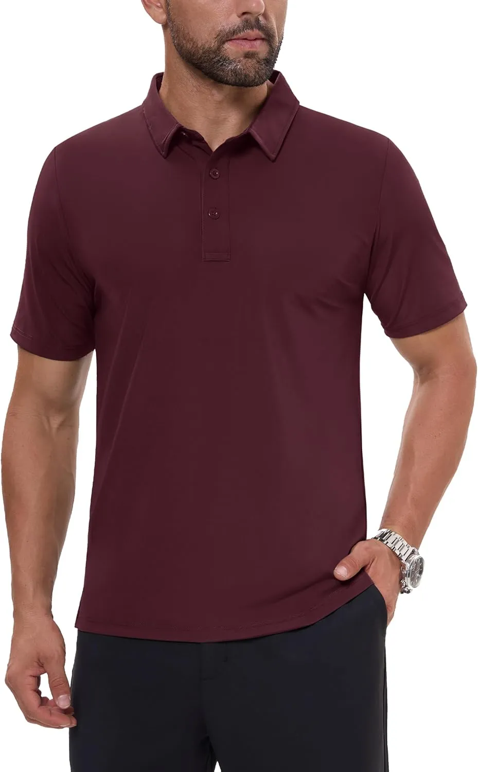 MAGCOMSEN Men's Polo Shirts Short Sleeve Dry Fit Golf Shirts Moisture Wicking Performance Athletic Casual Collared Shirt