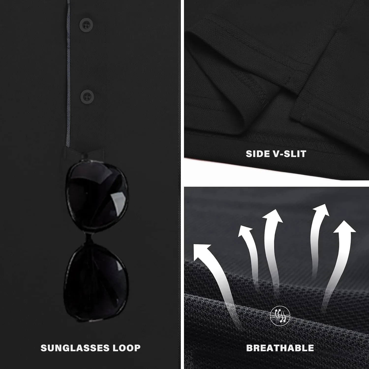 Men Polo Shirts Long Sleeve Moisture Wicking Dry Fit Performance Tactical Shirt Collared Casual Golf Tennis Shirt