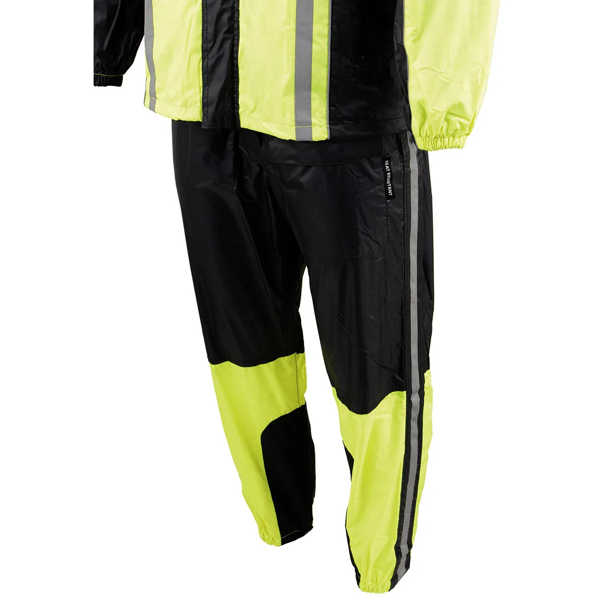Milwaukee Leather MPM9510 Men's Black and Neon Green Motorcycle Water