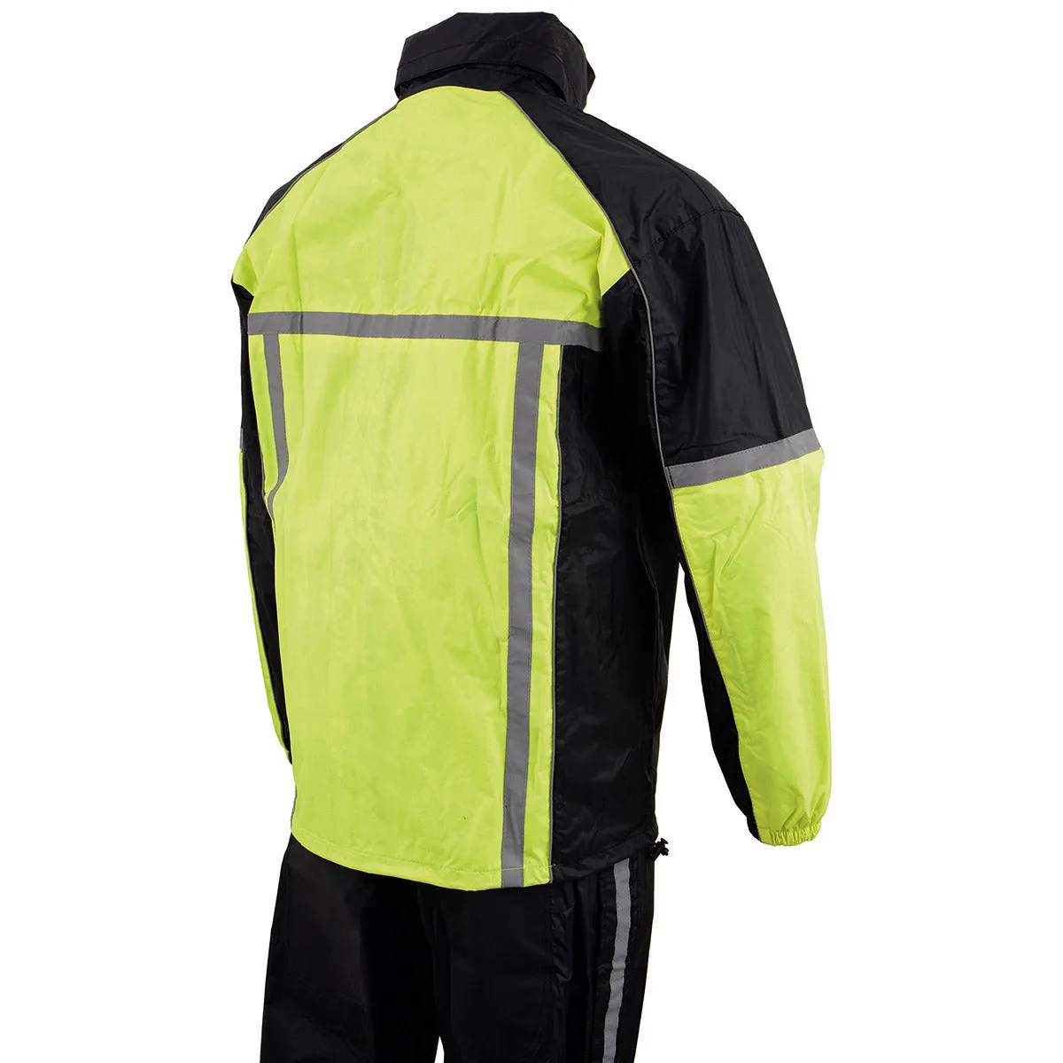 Milwaukee Leather MPM9510 Men's Black and Neon Green Motorcycle Water