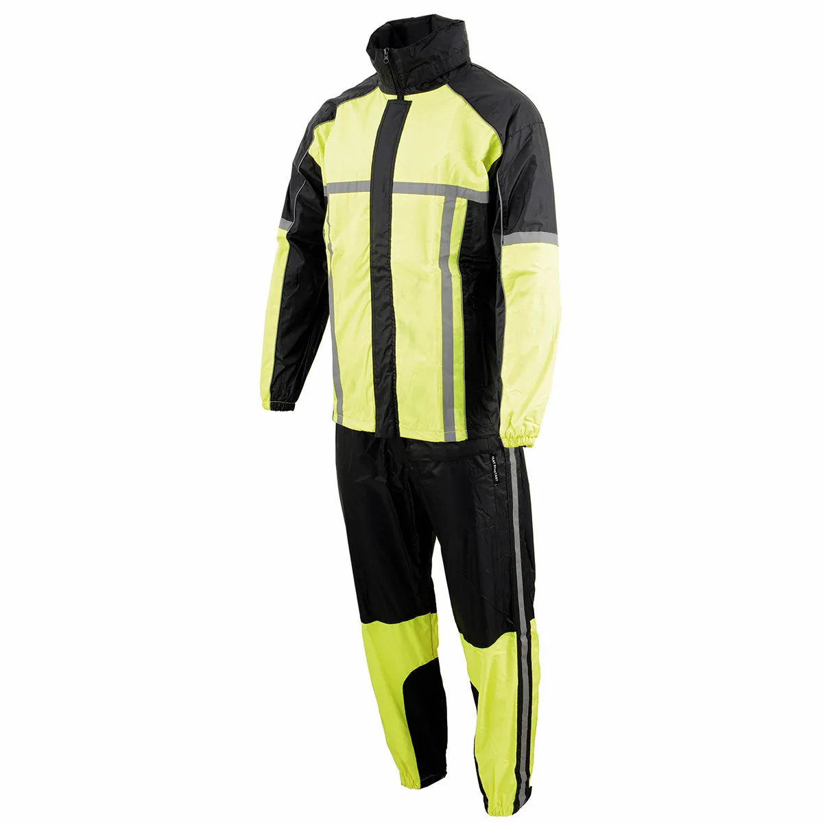 Milwaukee Leather MPM9510 Men's Black and Neon Green Motorcycle Water