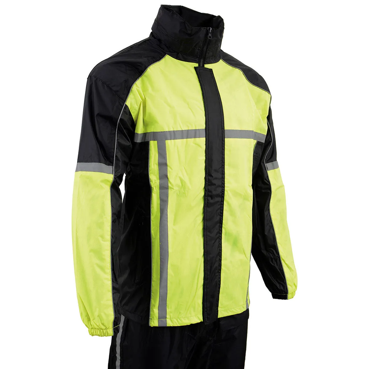 Milwaukee Leather MPM9510 Men's Black and Neon Green Motorcycle Water