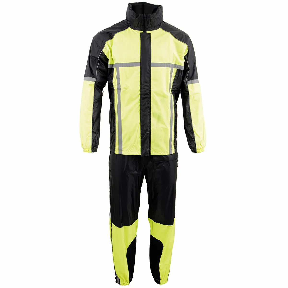 Milwaukee Leather MPM9510 Men's Black and Neon Green Motorcycle Water