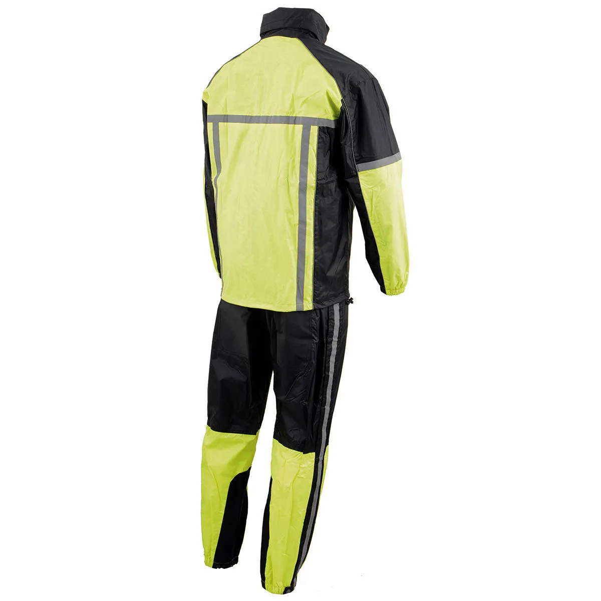 Milwaukee Leather MPM9510 Men's Black and Neon Green Motorcycle Water