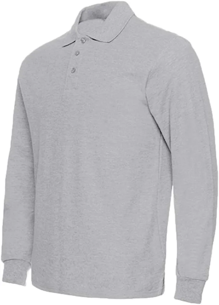 Miqieer Men's Long Sleeve Polo Shirts Regular-Fit Cotton Golf Polo Shirts