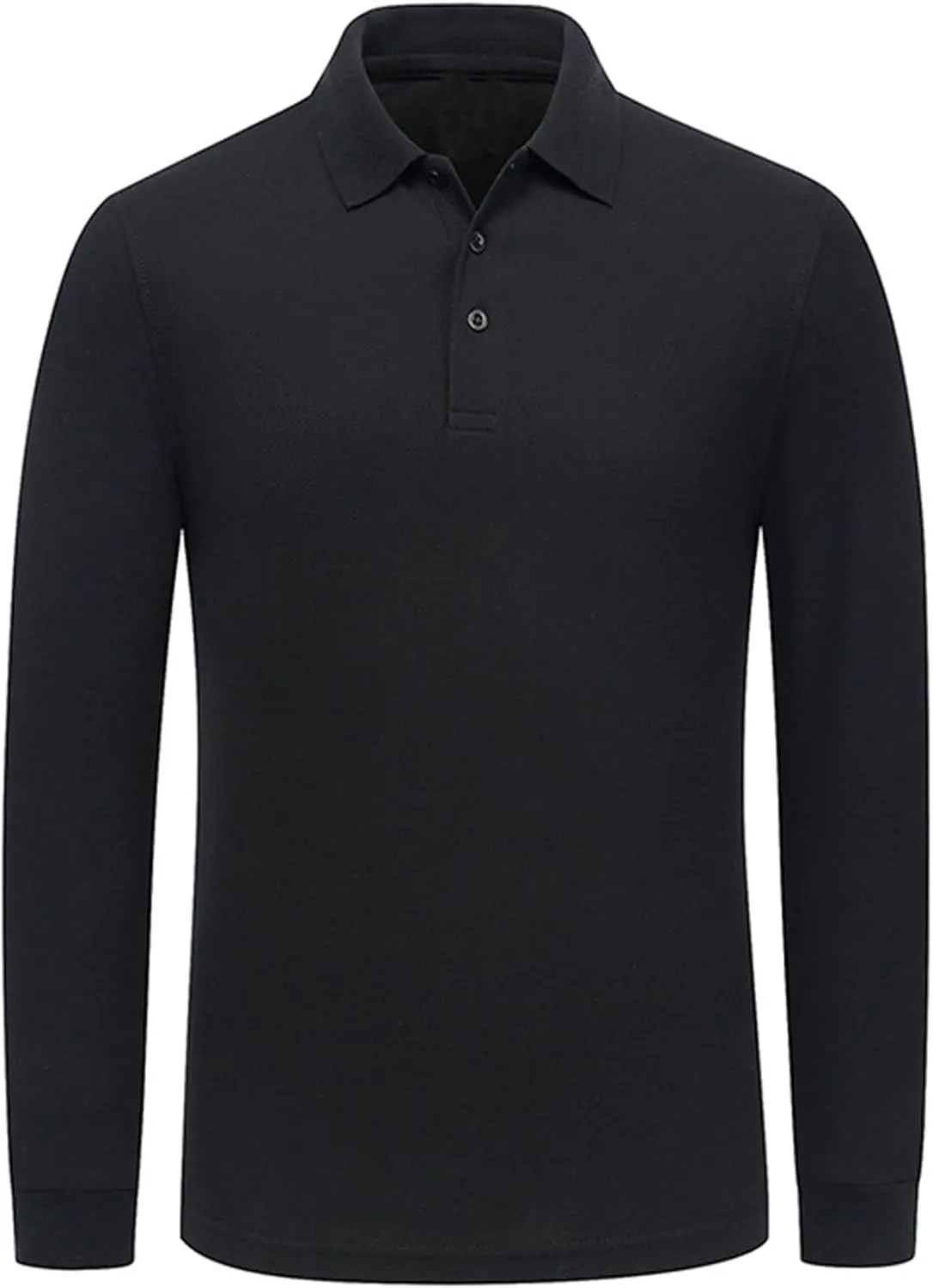 Miqieer Men's Long Sleeve Polo Shirts Regular-Fit Cotton Golf Polo Shirts