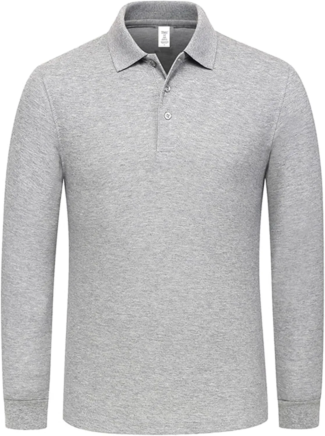 Miqieer Men's Long Sleeve Polo Shirts Regular-Fit Cotton Golf Polo Shirts