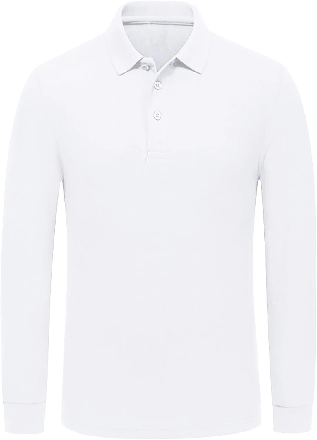 Miqieer Men's Long Sleeve Polo Shirts Regular-Fit Cotton Golf Polo Shirts