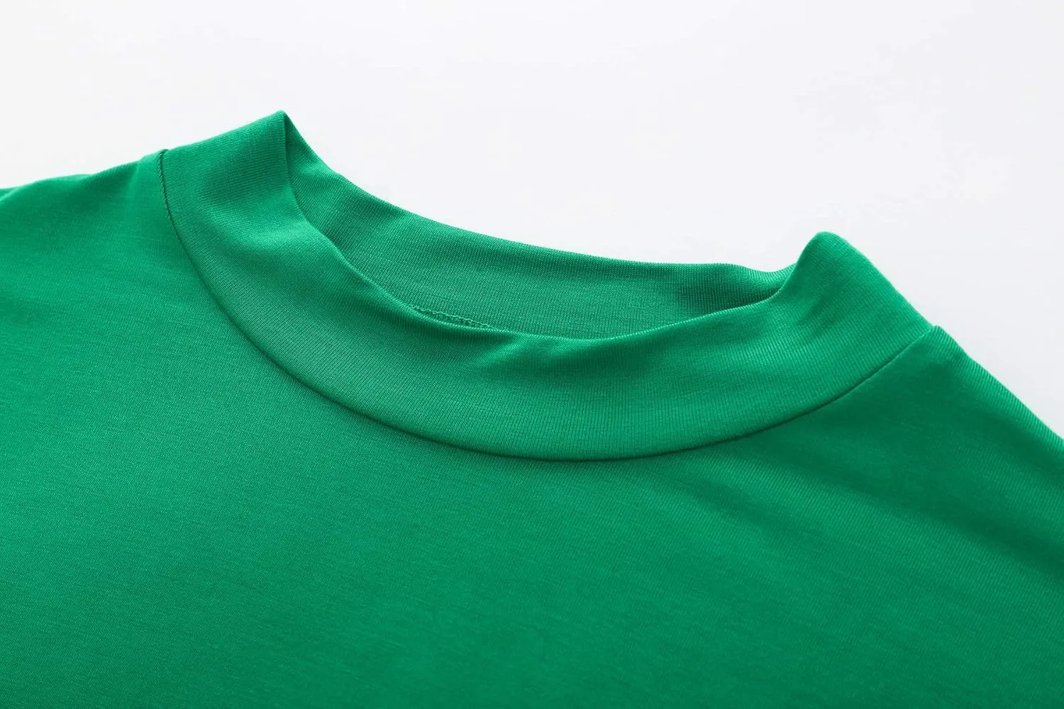 OThread & Co. Women's Half Sleeve Mock Neck T-Shirt Basic Stretch Layer Comfy Casual Top