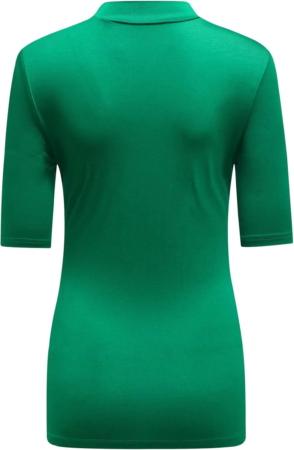 OThread & Co. Women's Half Sleeve Mock Neck T-Shirt Basic Stretch Layer Comfy Casual Top