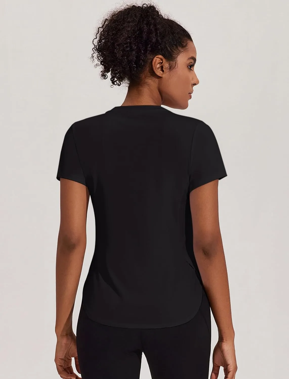 PINSPARK Workout Tops for Women UPF 50  Yoga Shirts Short Sleeve Athletic Tops with Side Slits Running Gym Tee Top Loose Fit
