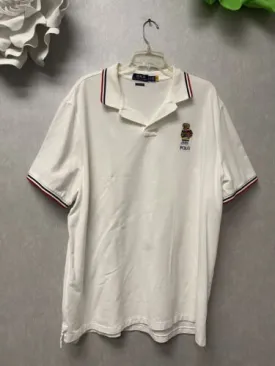 Polo Ralph Lauren  White Tipped Polo Bear Graphic Classic Fit Polo Shirt Sz XXL
