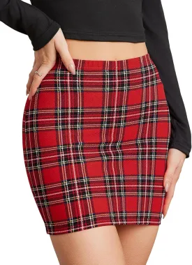 SOLY HUX Women's Elastic High Waist Bodycon Pencil Mini Skirt