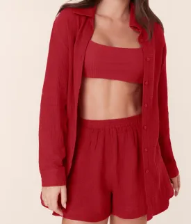 The Corvo Button up - Cotton Gauze - Flame