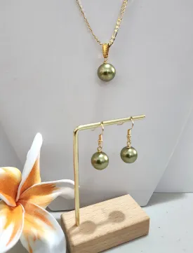 TWINA - Premium Green Pistachio Swarovski Pearl Set