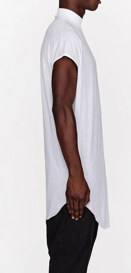 White Oversize Ribbed Tenem Tank Viscose Cotton Top