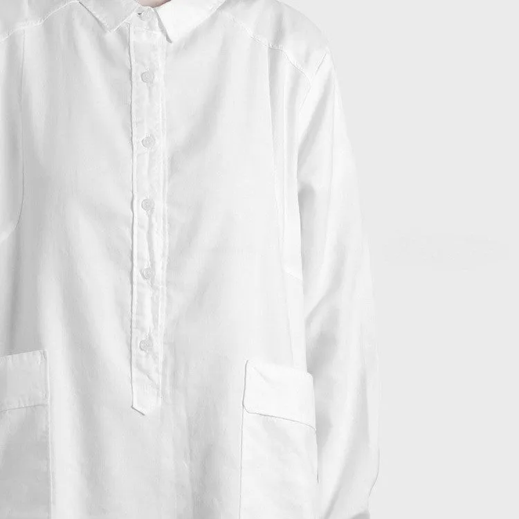 Women Loose Long Shirt / Tunic Shirt Irregular Assimetric Hem