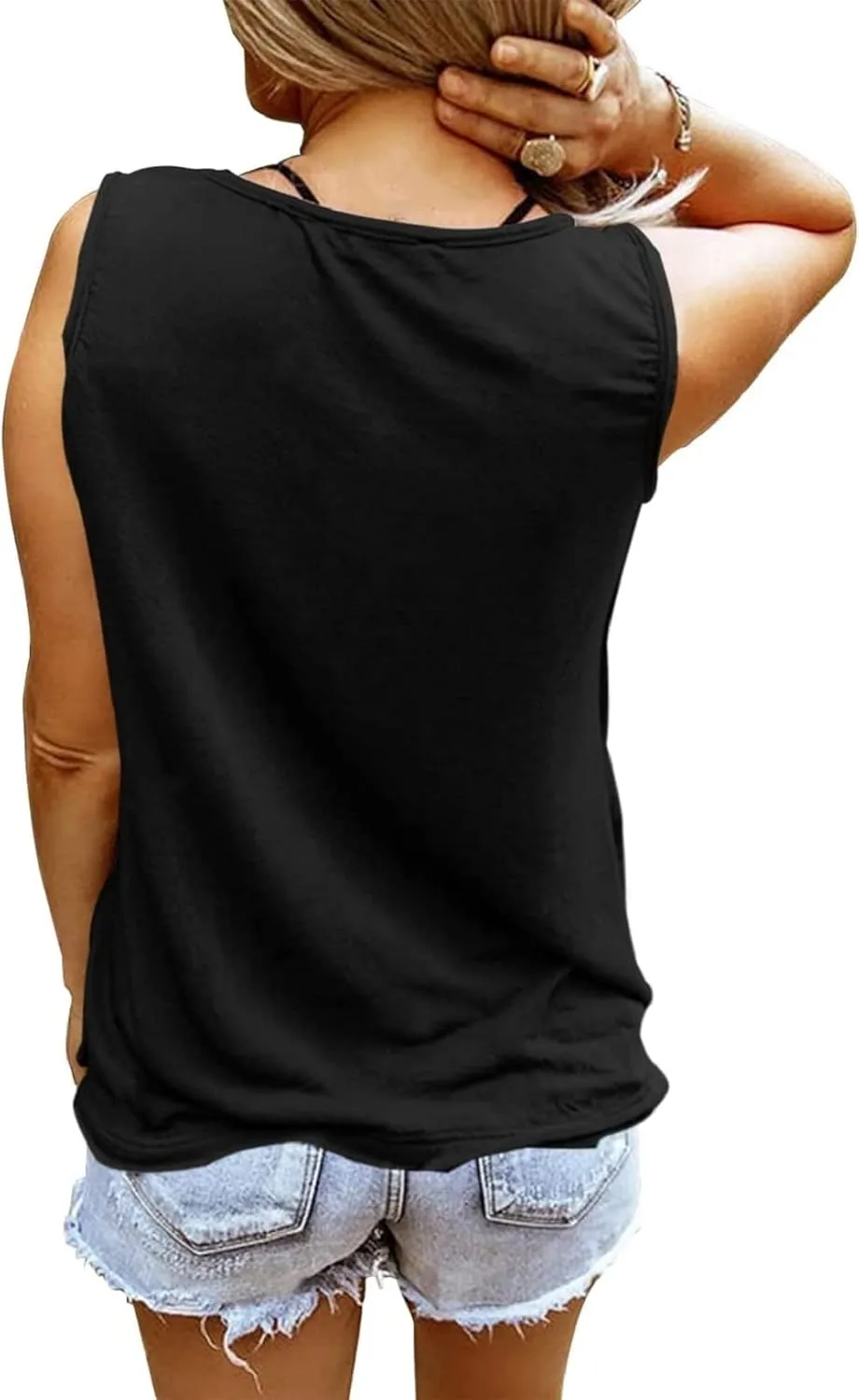 Womens American Flag Tank Tops Patriotic Shirts for Women 4th of July Tanks Top Loose Fit Summer Ring Hole V-Neck Tees Top
