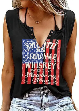 Womens American Flag Tank Tops Patriotic Shirts for Women 4th of July Tanks Top Loose Fit Summer Ring Hole V-Neck Tees Top
