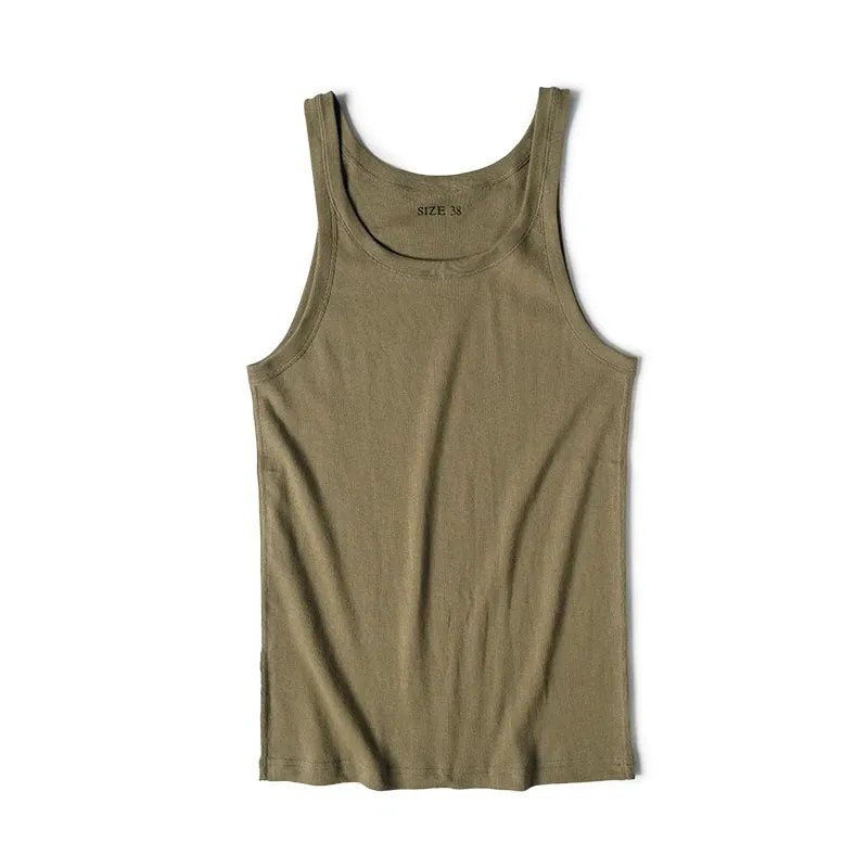 WWII Tank Top Sleeveless Undershirt Cotton Tee - Slim Fit